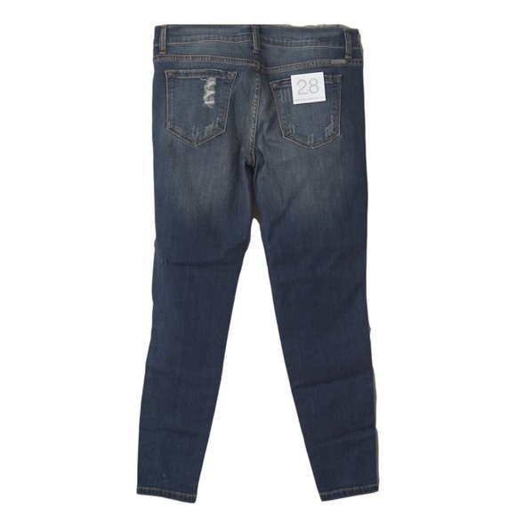 Distressed Split Ankle Dark Wash Jeans - Picture 2 of 2